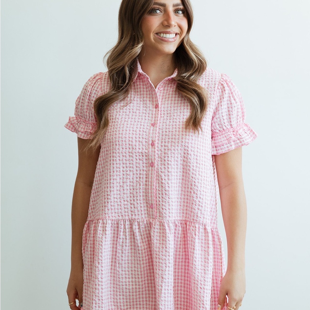 Elegant Pink Starburst Mini Dress